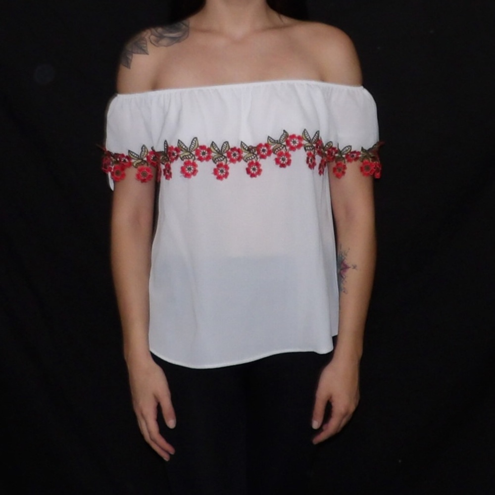 White Off the Shoulder Shirt